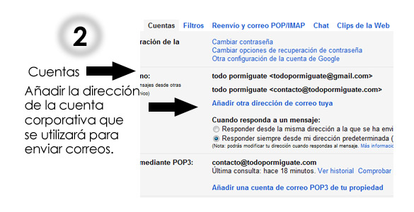 Envía y recibe correos corporativos desde Gmail (infografía)