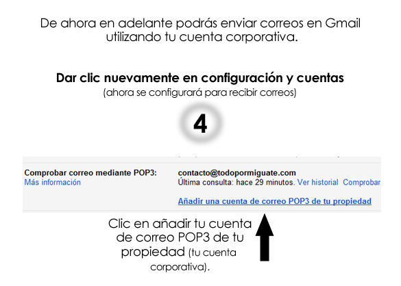 Envía y recibe correos corporativos desde Gmail (infografía)